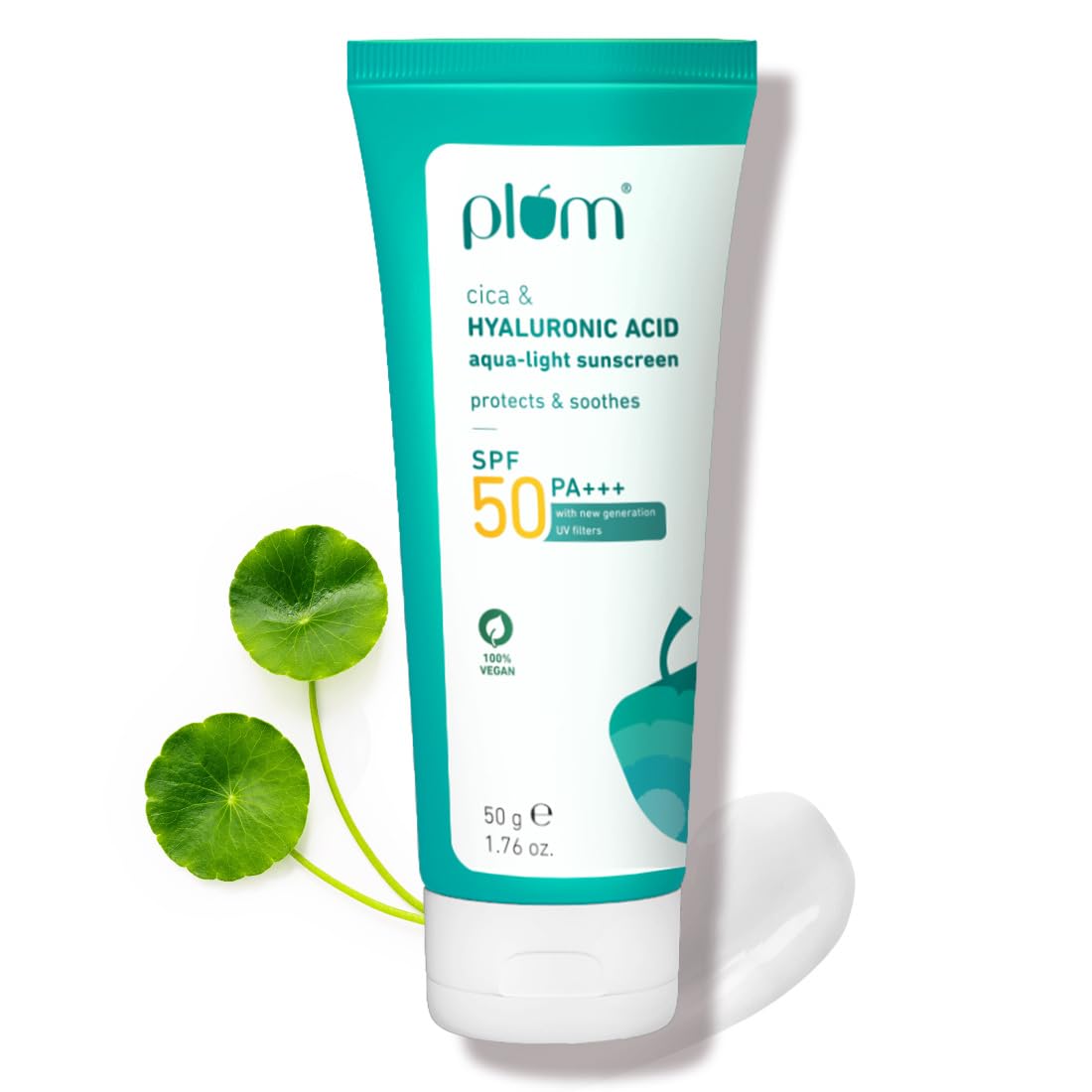 

Plum Aqua Light Sunscreen SPF 50 PA+++ No White Cast Lightweight Non Sticky Spectrum Protection For All Skin Types 50 g