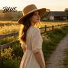 Wedding Guest Fashion Hat Wide Brim Wool Felt for Women Vintage Flat Top Fedora Classic Cap with Faux Pearl Trim Elegant Winter Autumn Accessories