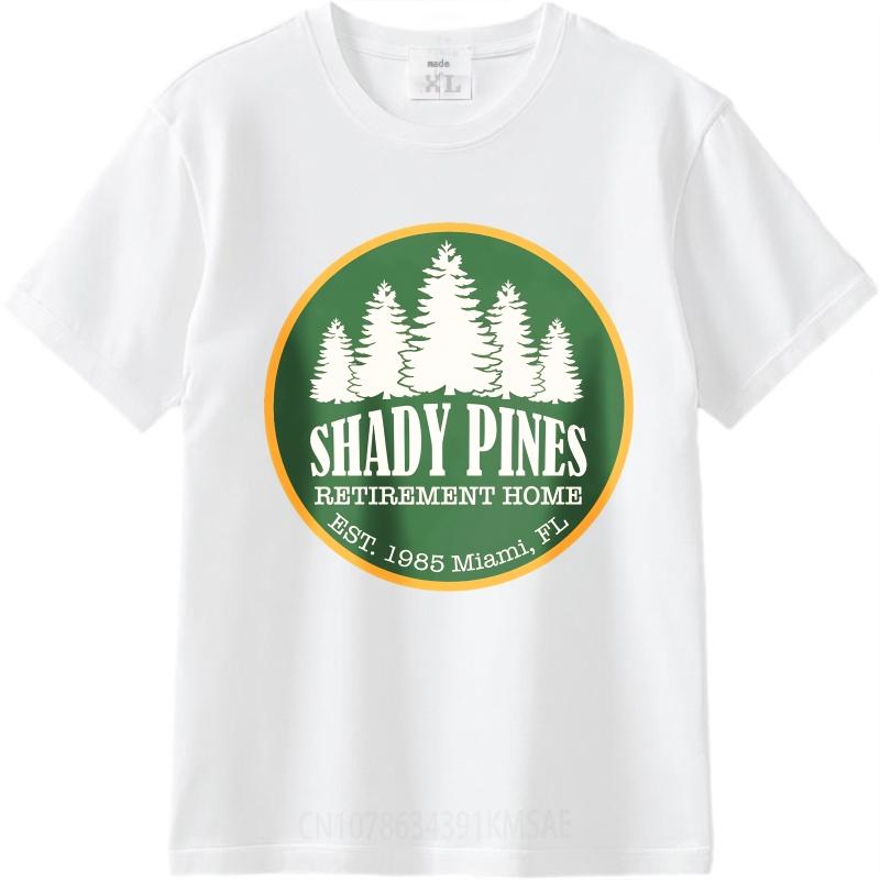 Men Tshirt Fashion Tshirt Unisex Summer Men T Shirt Shady Pines Retirement Home Logo Design Short Sleeve Workout O Neck Tshirt