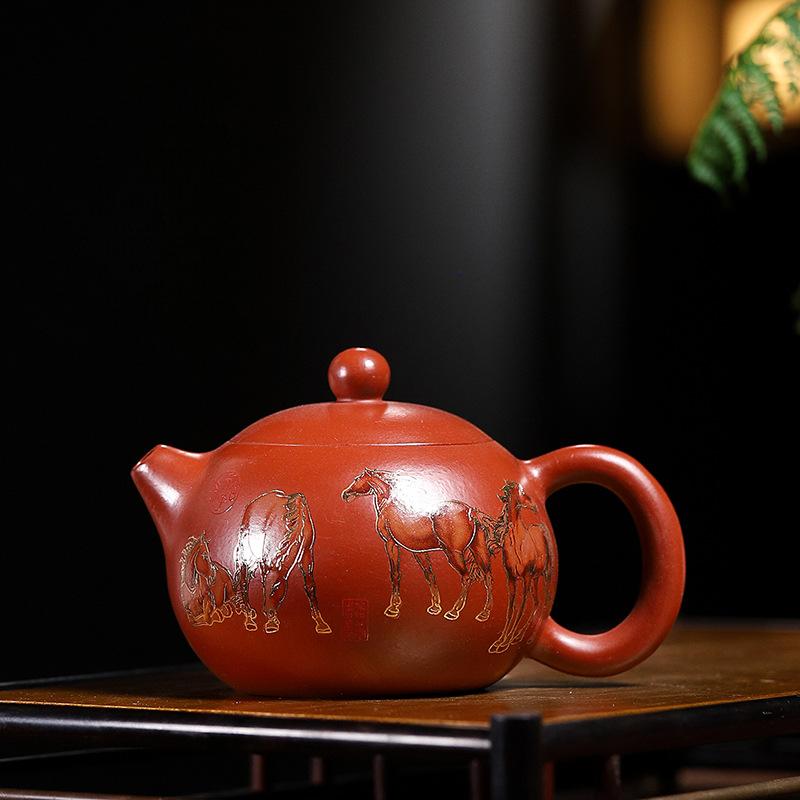 250ml Elegant Yixing Purple Clay Teapots Handmade Xishi Pot Raw Ore Dahongpao Mud Kettle With Strainer Chinese Zisha Tea Set Tea