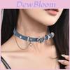 Geometrischer Herzanhänger Choker-Halskette Für Damen Mit Platin-Finish Modeschmuck