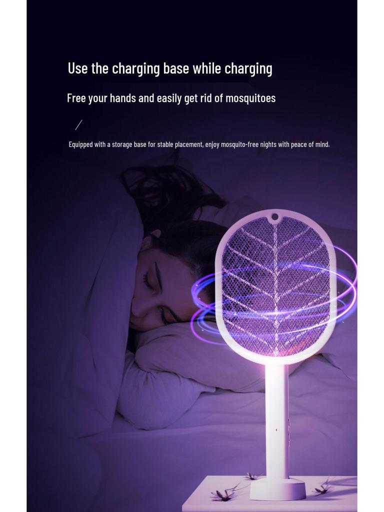 Wiederaufladbarer Elektrischer Mückenklatscher & Mückenlampe - Automatischer Mückenköder und Abwehrer für Zuhause