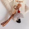 Bag Pendant Cute Fabric Mushroom Keychain Soft Stuffed Keyrings with Lanyard  Gifts