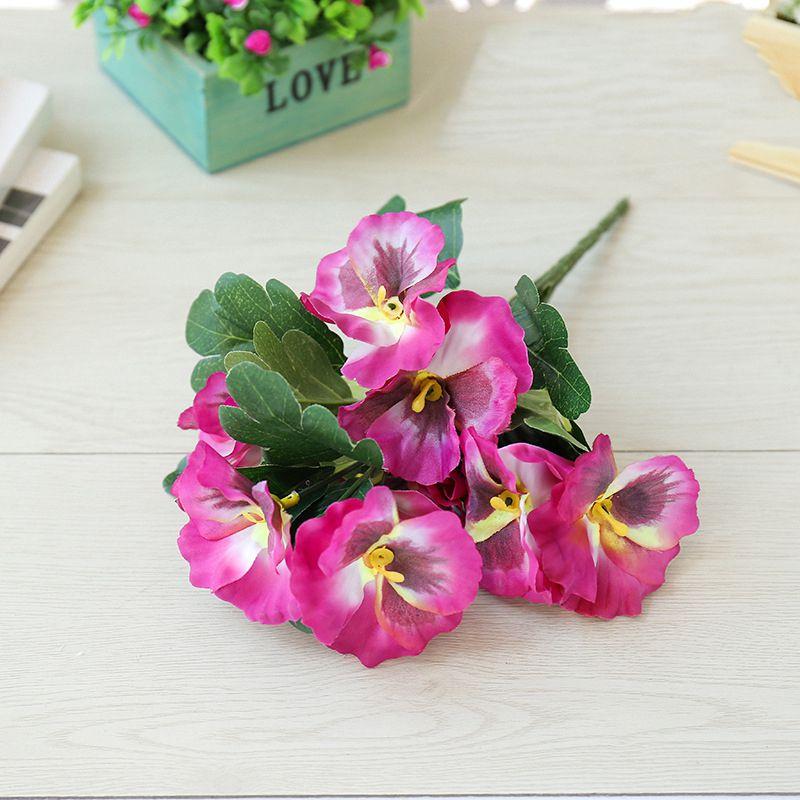 Artificial Silk Pansy Fake Flowers Butterfly Orchid Bunch Wedding Home Decor
