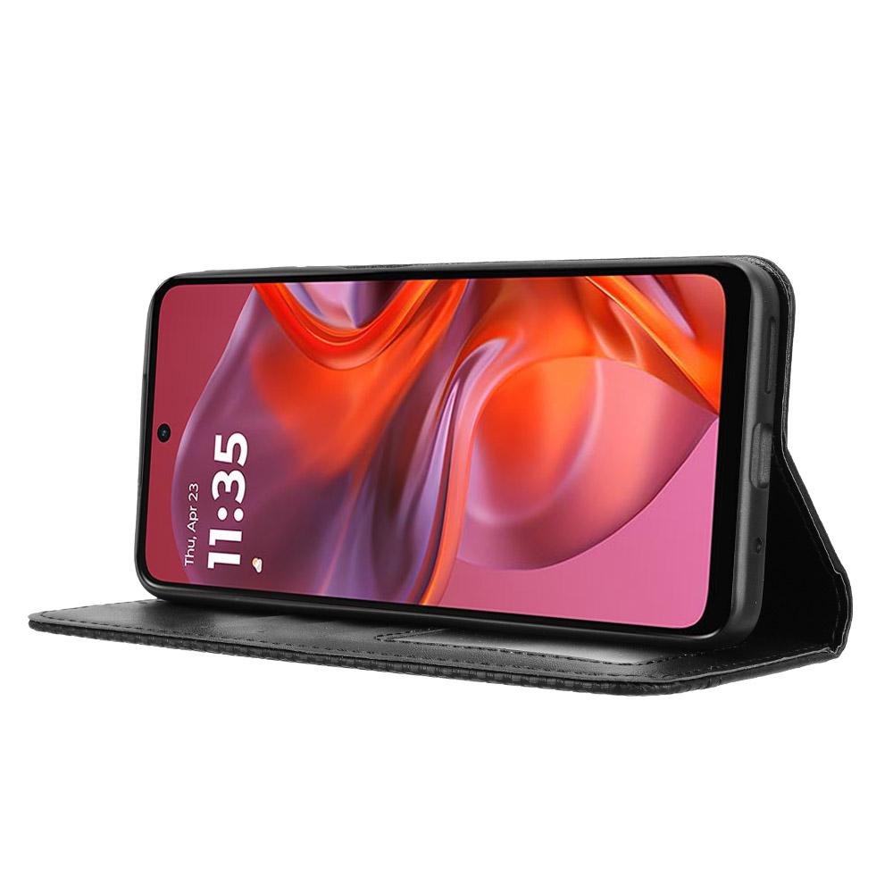 For Motorola Moto G05 4G/E15 4G Leather Case Wallet Stand Retro Texture Phone Cover