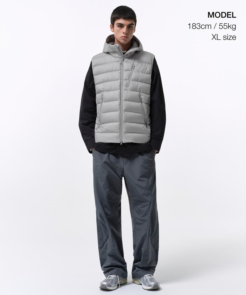 Musinsa Standard [City Leisure] Hooded Light Down Vest [Light Grey]