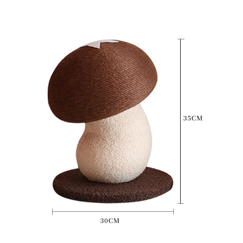 Mile Mushroom Sisal Cat Scratching Post, Vertical Scratch Board, Durable Non-Shedding Cat Toy
