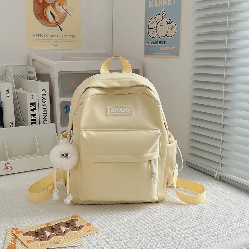 Small Fresh and Lovely Solid Color Students Study Spring Outing Small Schoolbag Simple Backpack
