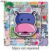 10 30 50pcs Hippo Stickers Animals DIY Gift Kids Toys Laptop Suitcase Skateboard Phone Guitar Decals Graffiti Cartoon Sticker