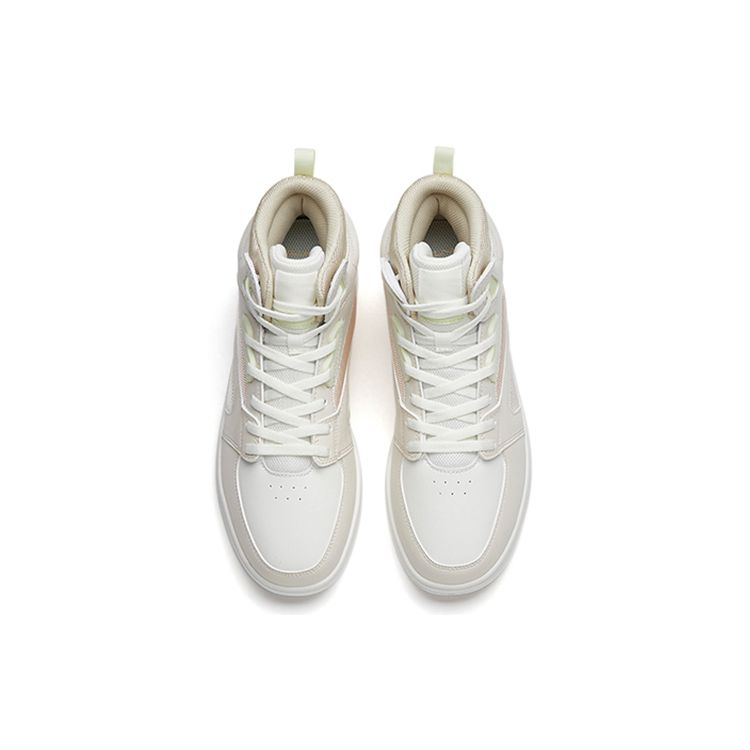 Anta Street Fun Casual High-Top Skate Shoes Women Sneakers Gray White Yellow 122238067-3