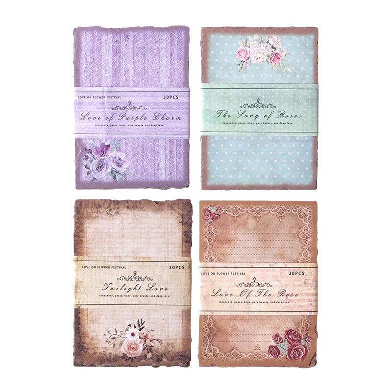 Retro Texture Paper Kit Journaling Scrapbooking Base Paper Decorative Sticky Notes for Kids Reward Gift