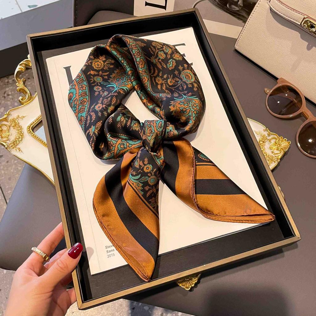 New versatile fashion silk small square scarf professional scarf silk scarf spring and summer matching scarf temperament simple silk scarf