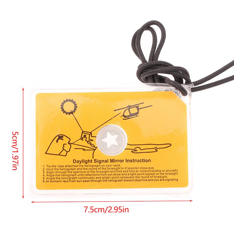 1Pc Outdoor Survival Daylight Reflective Signal Mirror For Hiking Camping Emergency Wilderness Distress Reflective Tool