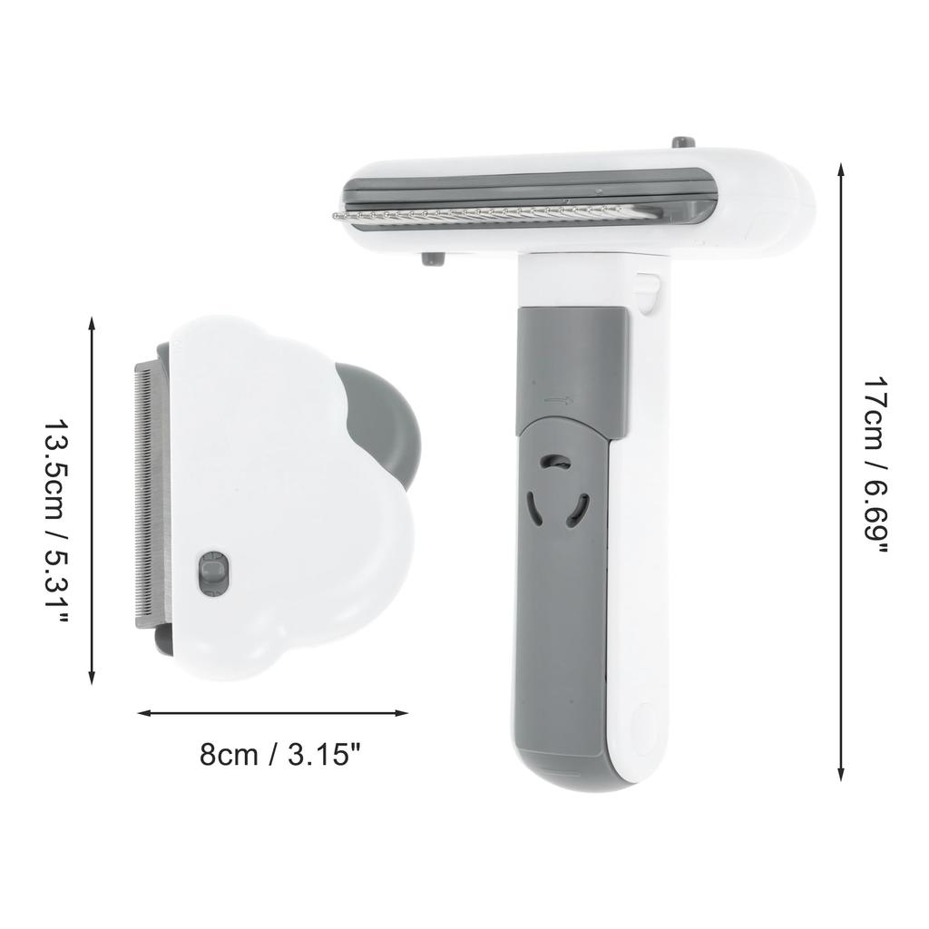 GLIDESMOOTH Cat Cat Undercoat Cat Shedding Straight Comb Cat Detangler Pet Hair Removal Tool for Gray and White 3-in-1 Brush, Rake, Brush, Brush,