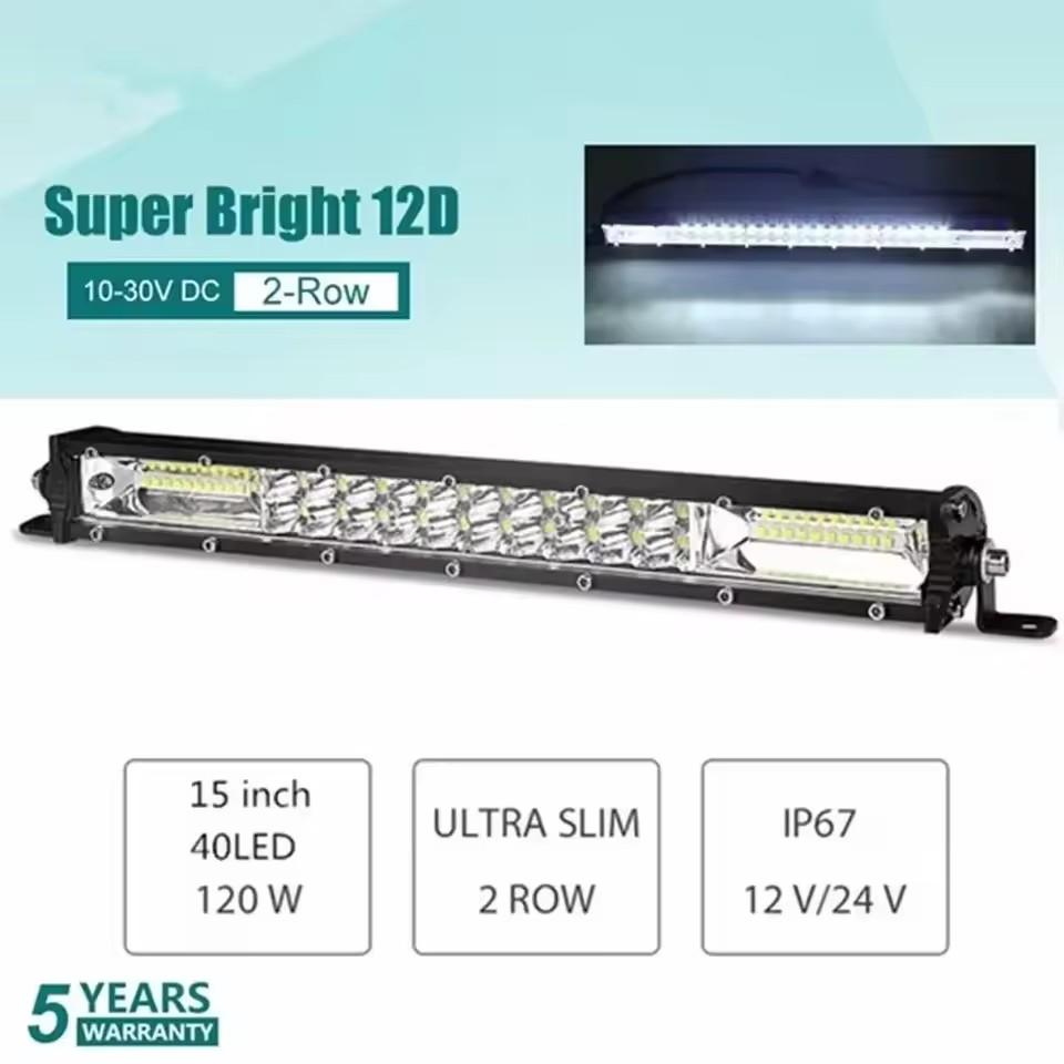 12D LED Light Bar 60W 120W 180W Work Light 12V 24V for Offroad Truck ATV Tractor 4X4 LED Bar 4WD Driving Lamp