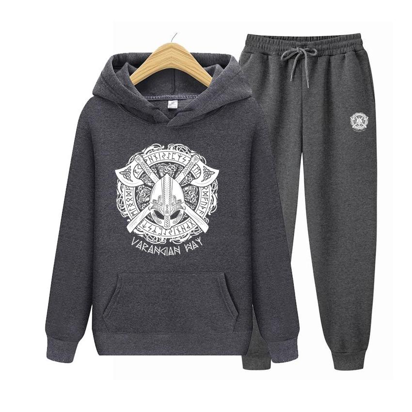 Women Long Sleeve Hoodie Set Viking Pullovers Personality Printing  Hoody Loose Retro  Hoodies Set