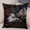 Pet Animal Sofa Cushion Cover Cute Siberian Husky Pillowcase Decorative Dog Print