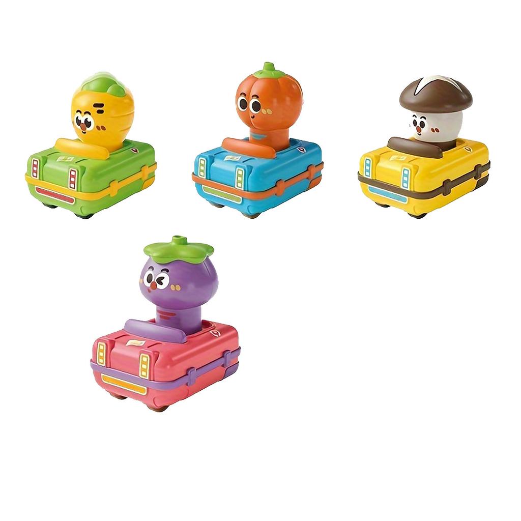 4PC Pack Press Suction Car Kids Toy, 1-3 Years Old Baby CarToy Suitable For Parent-Child Interactive Play, Perfect Birthday And Holiday