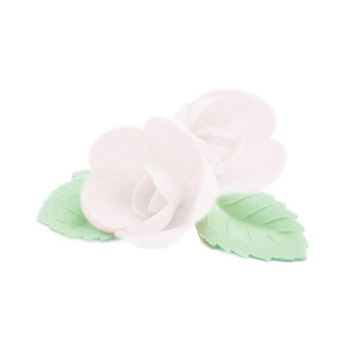 Roses Azyme - Scrapcooking - 10 pièces - Blanc - Vert - Fabriqué en France