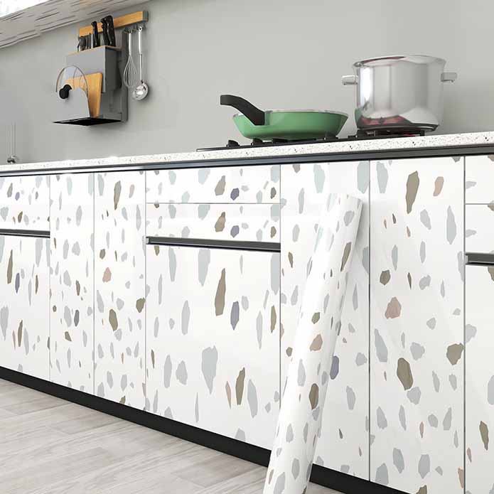 Thickened Waterproof Oilproof Self-Adhesive Marble Vinyl Film Kitchen Cabinet Door Decorative Cover Furniture Renovation Sticker