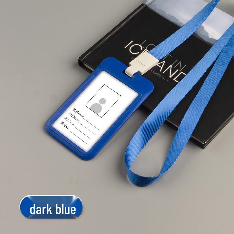 UV Color Team ID Card Holder with Sliding Cover and Lanyard for Work Badges