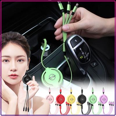 3 In 1 Data Cable Scalable Phone Fast Charging Cable Car Accessories For Opel Crosa D Astra H Insignia Astra J Zafira B Mokkaastra Vivaro Astra G