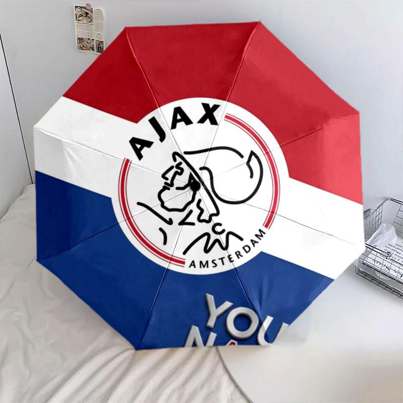 1 PC Automatic Folding Umbrella - AFC Ajax Custom Name Pattern, Portable & Foldable Design with 8 Ribs, Christmas Birthday Gifts