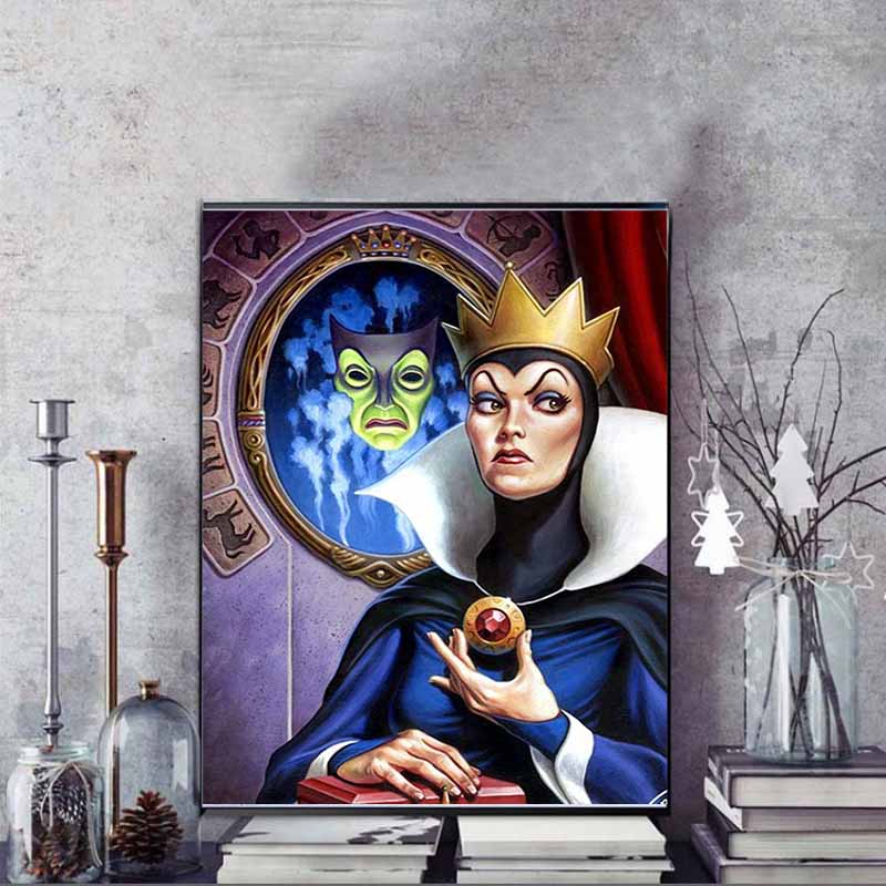 Disney Diamond Painting Classic Illustration of The Evil Queen From Snow White 5D Diamond Painting Art Embroidery Cross Stitch Room Decoration