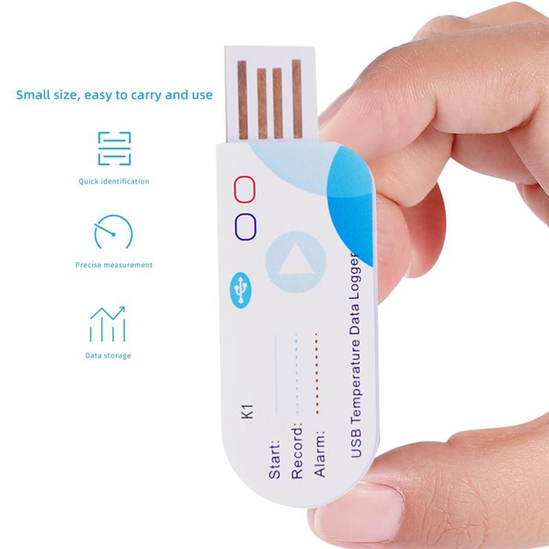 AA58 USB Temperature Data Logger 14400 Points USB Report 60 Days IP65 Disposable Recorder