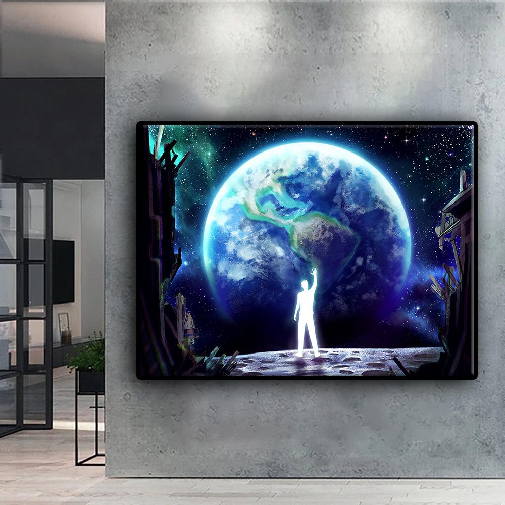 5D DIY Artistic Moon and Starry Sky Cross Stitch Rhinestones Diamond Drawing Embroidery Mosaic Home Decor