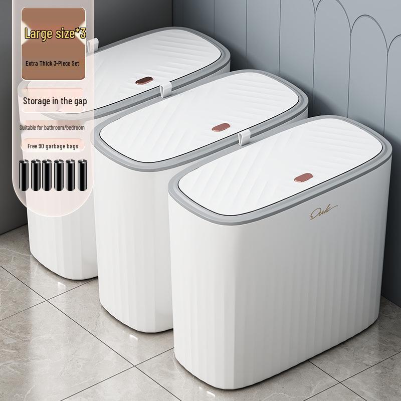 2025 Large Capacity Trash Can with Lid for Bathroom, Kitchen, Living Room