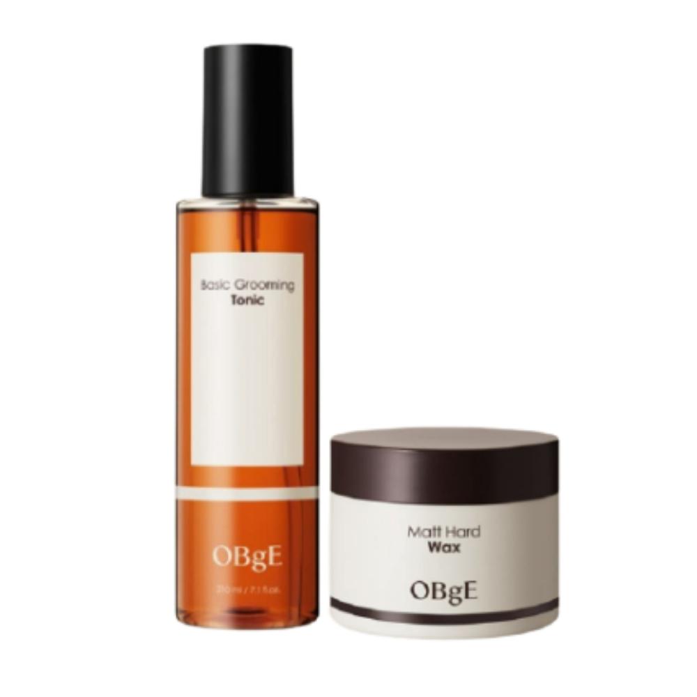 OBGE Hair Volume Basic Grooming Tonic 210g + Matte Hard Wax 120g Styling Set | Men s Hair Volume & Strong Hold Duo