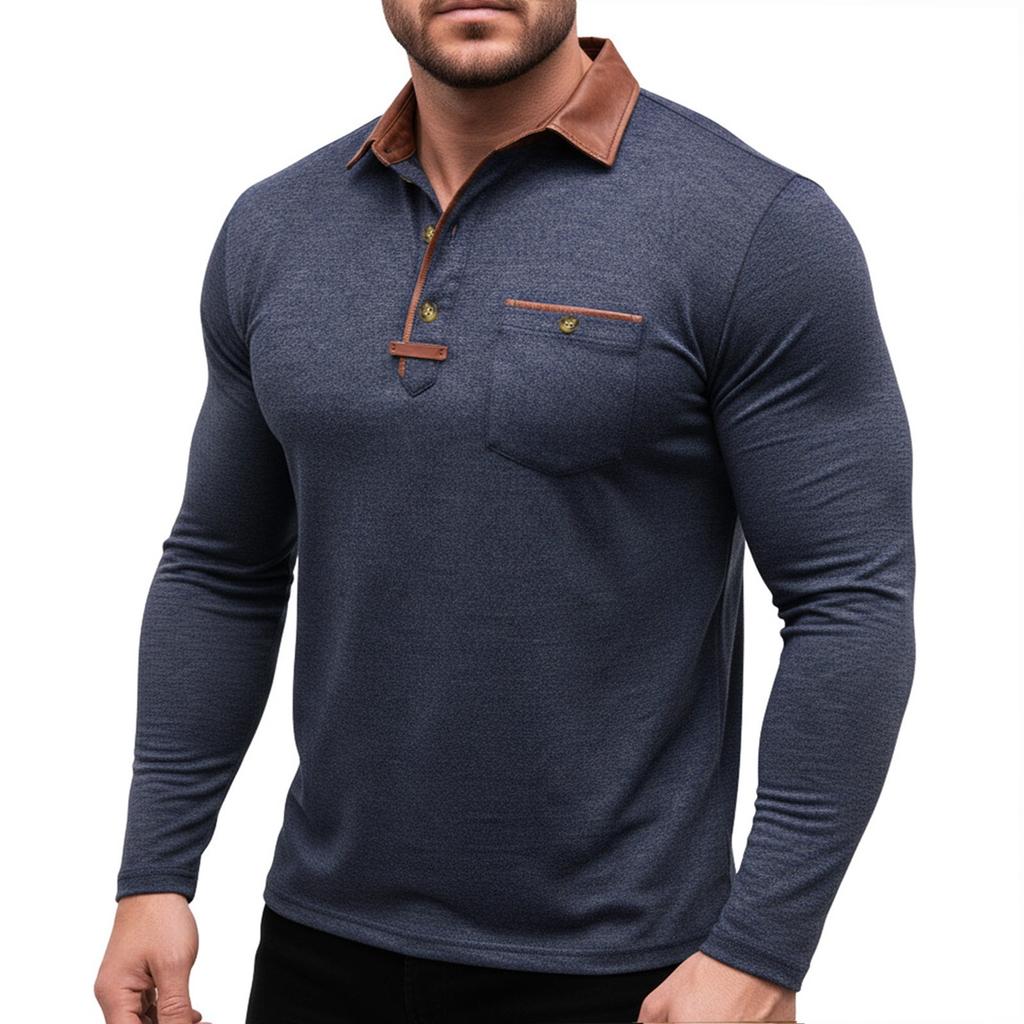 Herrfärg Långärmade Toppar Herr Casual Mode Långärmade Toppar