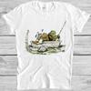 Frog and Toad Fishing Fish Sailing Gay Dad Retro Meme Cool Gift Tee T Shirt 876