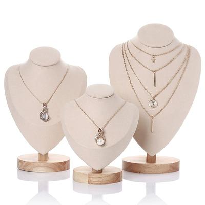 Velvet Portrait Necklace Display Pendant Organizer Jewelry Display Stand Jewelry Mannequin Bust Necklace Pendant Window Display