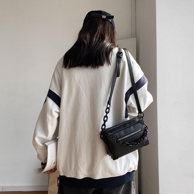 Crossbody-Tasche Unisex Mode Kleine Quadratische Umhängetasche Handtasche für Damen und Herren PU-Leder Messenger-Handtaschen mit Verstellbarem Riemen
