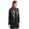 Women Faux Leather Biker Jacket Ladies Stand Collar Zip Coat Outwear