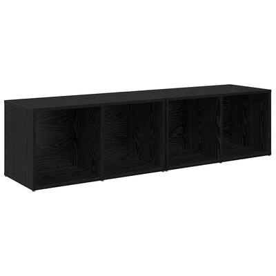 TV Cabinet Set 2 Pcs Black Oak Effect 37 X 35 X 72 Cm