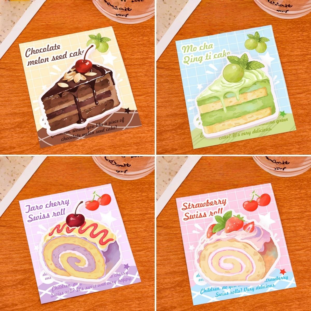 

120 Sheet Cute Cake Dessert Sticky Notes Kawaii Pastry Memo Pad Chocolate Cake Sticky Notes For Journaling Planner School Office