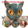 Amber Eyes Cat Statue Decorative Cat Figurine Resin Cat Head for Keepsake Gift Office Desk Decor