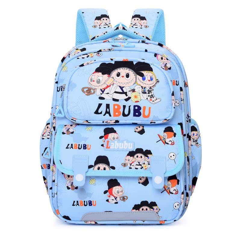 

SCIONE Новый милый детский рюкзак с мультяшным принтом LABUBU, детский легкий водонепроницаемый и износостойкий рюкзак синий