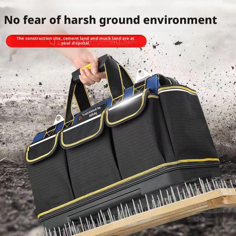 Thickened Large Capacity Electrician Tool Kit Waterproofed Wear-Resistant Upgrade Oxford Cloth Multi-Pocket Storage Tool Bag
