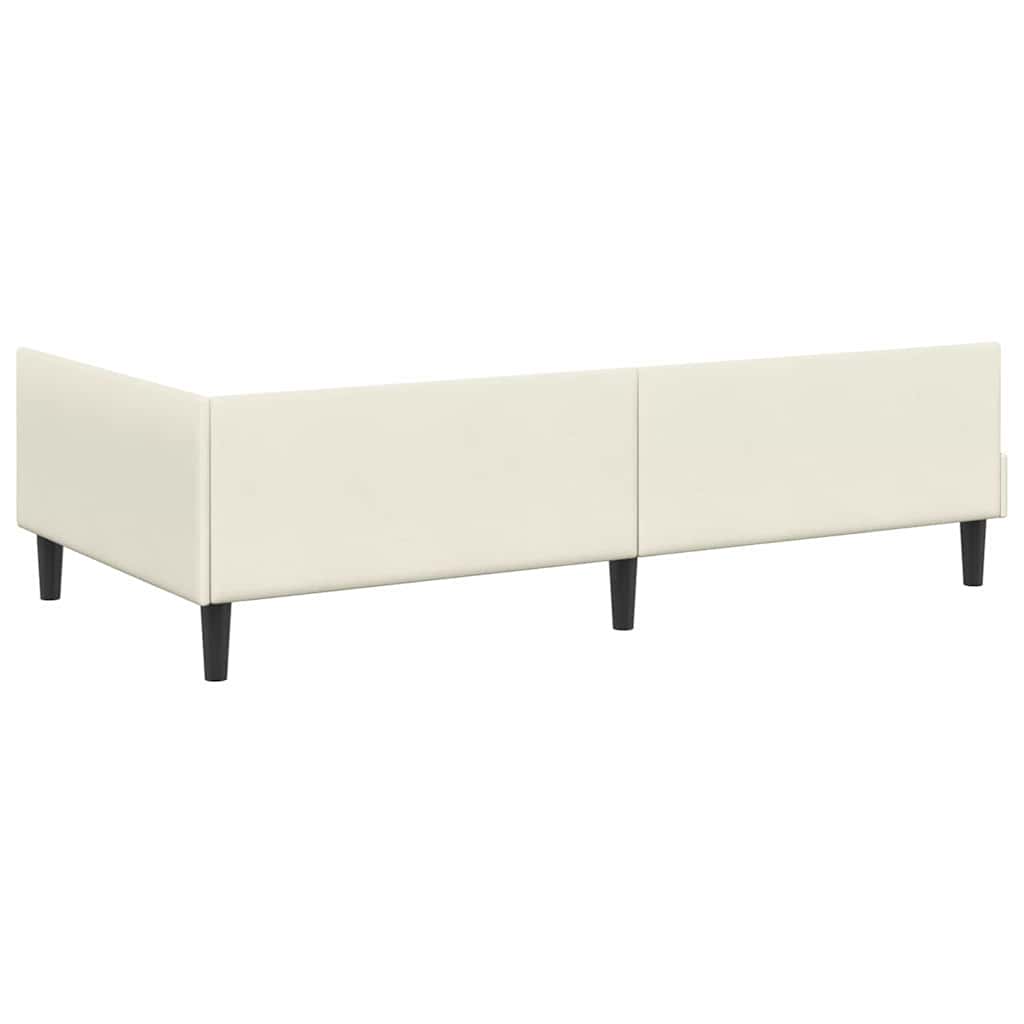 Corner Bed Frame with Mattress Other 2 Pcs Cream Velvet