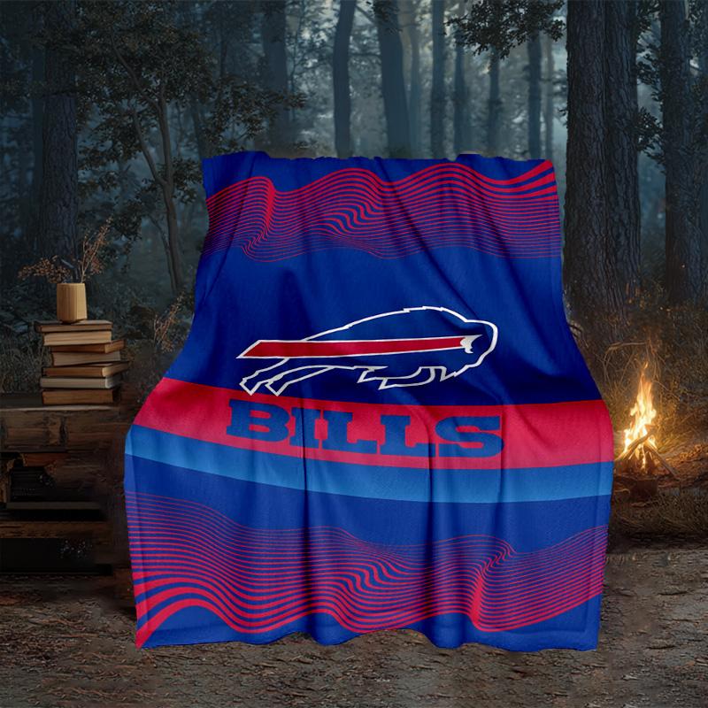Bills Logo Blanket Flannel Throw for Sofa, Travel, Camping, Livingroom, Office, Chair and Bed Soft and Warm Holiday gifts