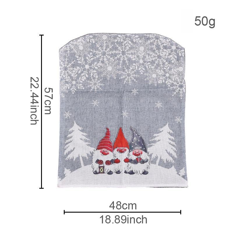 Christmas Chair Covers - Cartoon Forest Snowflake Print, European Style Dining Table Xmas Decor Chair Accessories