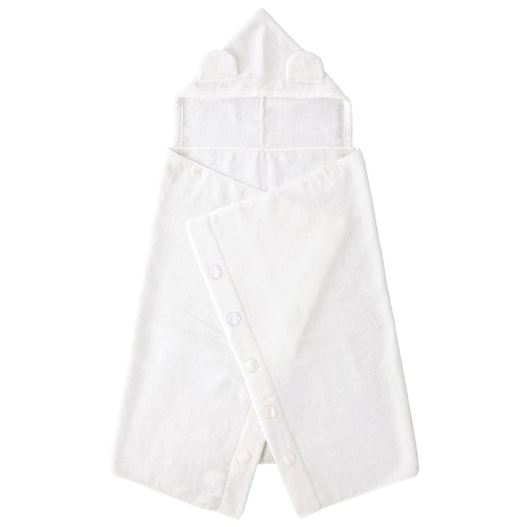 Hooded Bath Towel Silky Made in Japan Towel/Bath Robe, White,