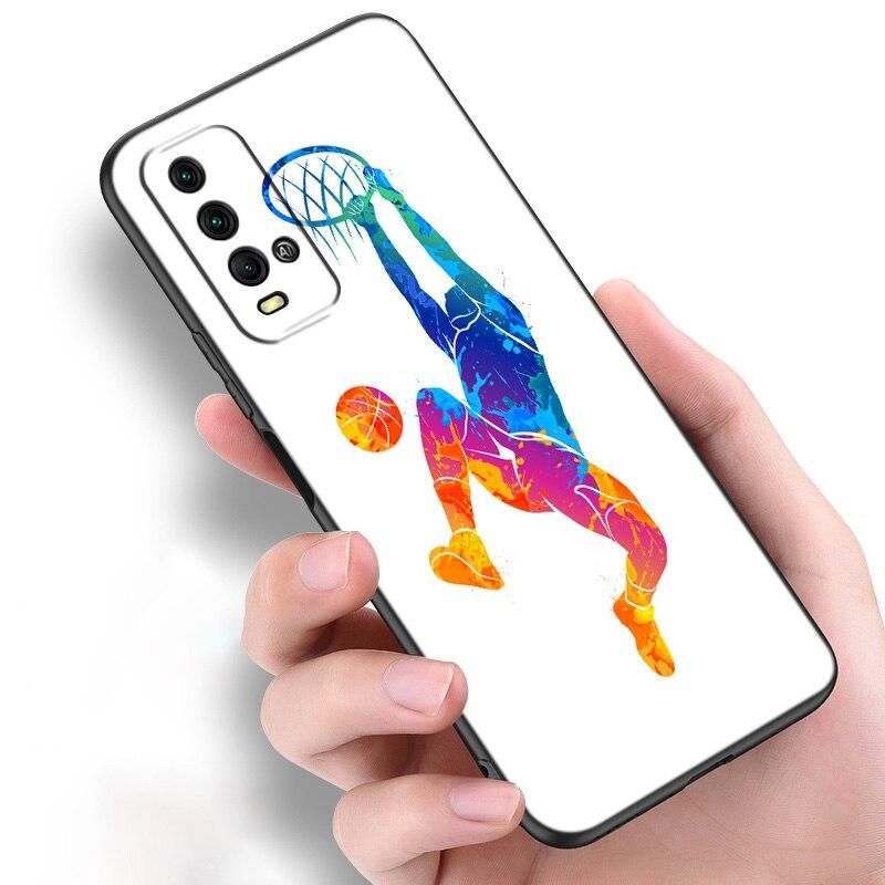 Coș de baschet dunk husă din silicon pentru telefon pentru Xiaomi Redmi Note 11 10 9 8 Pro 11T 10T 10S 9S 8T 9 9A 9C 9T Husă moale neagră