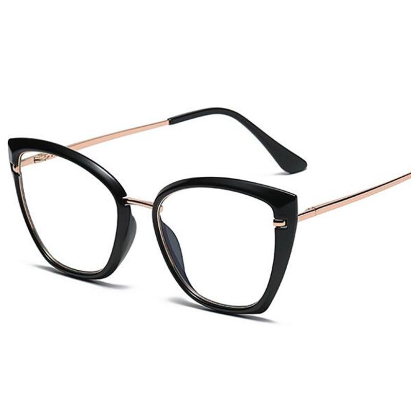 Blue Light Glasses Female Myopia Leopard Feline 0 Ray Cat's -6. Blocking Eye Finished Optical to Classic Ladies Spectacle Pink Retro Women's