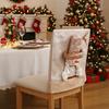 Simple Cartoon Christmas Chair Cover Soft Removable Xmas Dinner Chair Seat Cover Stretch Glitter Seat Protector Home Decoration