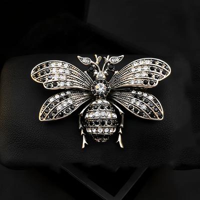 Court Retro Big Bee Brooch High-end Atmospheric Exaggerated Insect Brooch Pin Coat Accessories